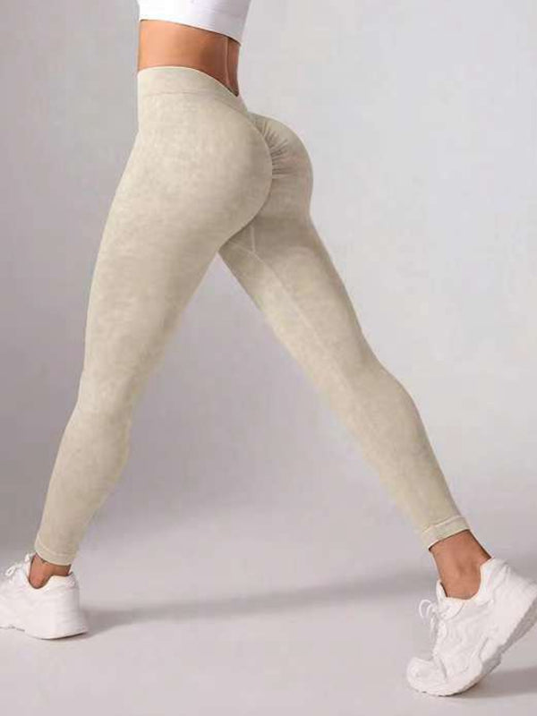 Denim Deep V Back Scrunch Bum Leggings