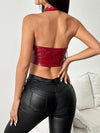 ZASUWA Female Faux Leather Corset Sports Bras