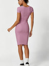 ZASUWA Female U Collar Ribbed Quick-dry Dress