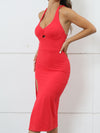 ZASUWA Female Sexy Cross Back Split Hollow Out Hip-lift Dress