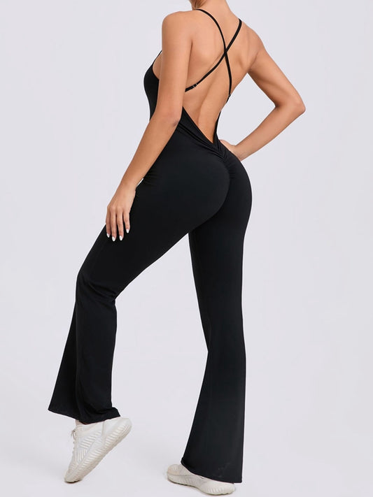 ZASUWA Female Cross Back Flare Booty Jumpsuit