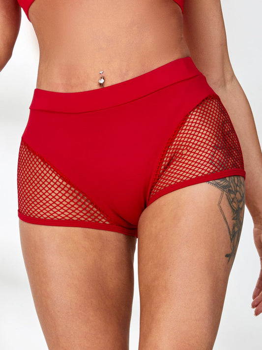 ZASUWA Female Sexy Fishnet Spandex Gym Booty Shorts