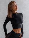 ZASUWA Female PU Net Thumbholes High-rise Hip-lift Sportswear