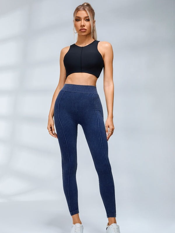 V-shaped Waist Ribbed High-waisted Hip-lift Scrunch Bum Tracksuit