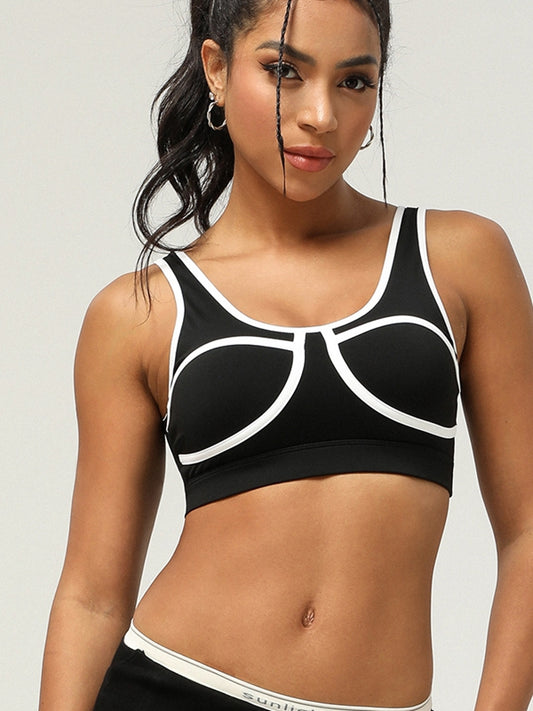 ZASUWA Female Contrast Color Cutout Sports Bras