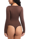 Cutout Seamless Long-Sleeve Sexy Tight Shapewear Bodysuits