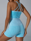 ZASUWA Female Ribbed Stripes Tummy Control Romper