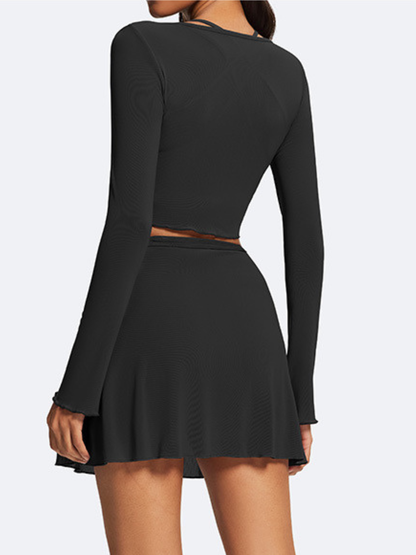 Mesh Tie-Front Tennis Set
