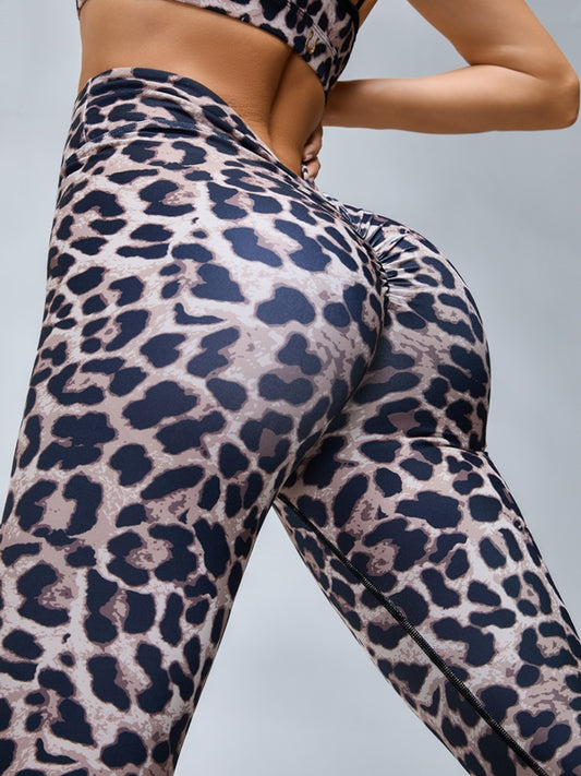 ❤ZASUWA Female Leopard Print Deep V Back Leggings