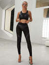 🖤ZASUWA Female PU Fishnet Breathable Sports Bras