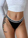 ZASUWA Female Sexy Letter Print T-back Panties