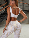 ZASUWA Female High Waist Bronzed Snakeskin Leggings