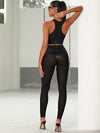 ZASUWA Female Fly Eye Contrast Color High-rise Leggings