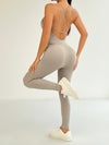 ZASUWA Female Denim Ribbed Cross Back Jumpsuit