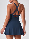 ZASUWA Female Cross Back Hollow Out Quick-dry Dress