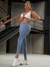 ZASUWA Female Denim Deep V Back Scrunch Bum Twist Cross Back Tracksuit