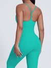 ZASUWA Female Sexy Big U Collar Backless Jumpsuit