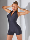 Hollow Out Zipper Short Jumpsuit