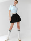 ZASUWA Female Stripe Fluffy Tennis Skirts Suit