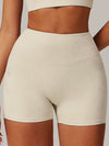 ZASUWA Female High-rise Hot Stamping Print Quick Dry Scrunch Bum Booty Shorts