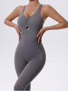 ZASUWA Female Cross Back Hollow Out Jumpsuit