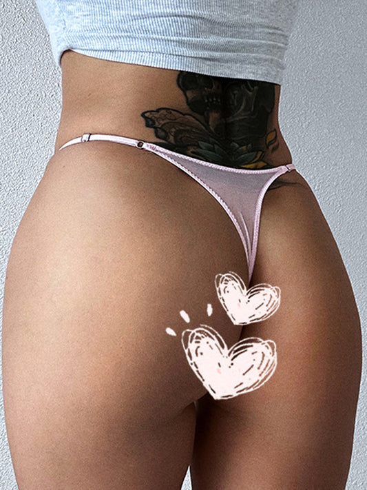 ZASUWA Female Sexy T-back Mesh Embroidery Panties