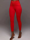 ZASUWA Female Solid Color Unique Folds V Shape Waist Leggings