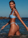 ZASUWA Female Sexy Folds Solid Color Bikini Set