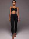 ZASUWA Female Solid Color Unique Folds V Shape Waist Tracksuit