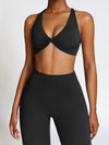 ZASUWA Female Deep V Back Scrunch Bum Flare Pants