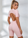 Sexy Backless Zipper Scrunch Bum Romper