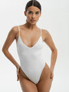 ZASUWA Female Sexy Solid Color Backless Bodysuit