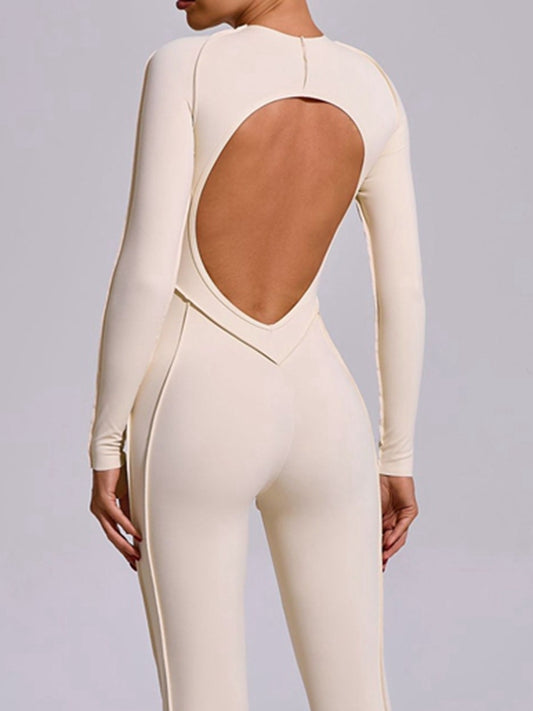 ZASUWA Female Heart Backless Long Sleeves Jumpsuit