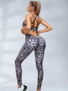 ❤ZASUWA Female Leopard Print Deep V Back Leggings