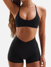 ZASUWA Female I-shaped Adjustable Strap U Collar Quick Dry Backless Sports Bras