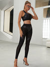 🖤ZASUWA Female PU Fishnet Breathable Sports Bras