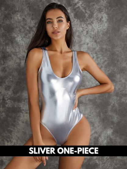 Sexy Shiny Golden&Sliver Swimsuit