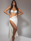 ZASUWA Female Shell Pearl Solid Color 3-Pieces Bikini Set