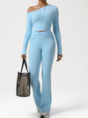 ZASUWA Female Solid Color Casual Folds Buttons Tracksuit