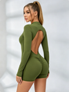 Zipper Backless Scrunch Bum With Pads Romper