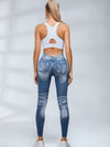ZASUWA Female Deep V Back Denim Scrunch Bum Leggings
