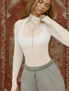 ZASUWA Female Sexy Sheer Mesh Not Including Inner Wear Long Sleeves