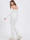 ZASUWA Female U Collar Scrunch Bum Elastic Tight Jumpsuit