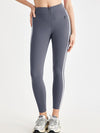 ZASUWA Female Contrast Color Stripes Zipper High-rise Leggings