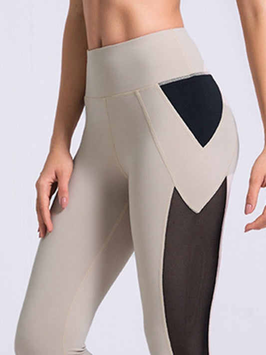 ZASUWA Female Contrast Color Mesh Leggings