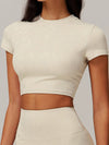 ZASUWA Female Hot Stamping Print Elastic Tight Quick Dry Short Sleeves
