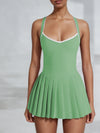 ZASUWA Female Deep V Cross Strap Short Dress