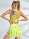 Cross Back 2 In 1 Pleated Skirt Short Suit