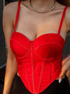 ZASUWA Female Sexy Mesh Contrast Color Tanks