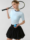 ZASUWA Female Stripe Fluffy Tennis Skirts Suit